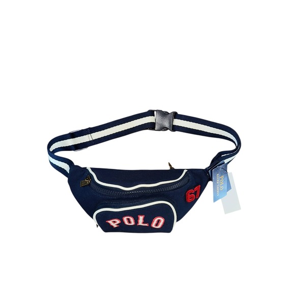 Polo Ralph Lauren Navy Blue White Red Logo Fanny Pack Belt Bag New With Tags - Picture 5 of 11